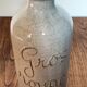 Large stoneware wine carafe with cork stopper