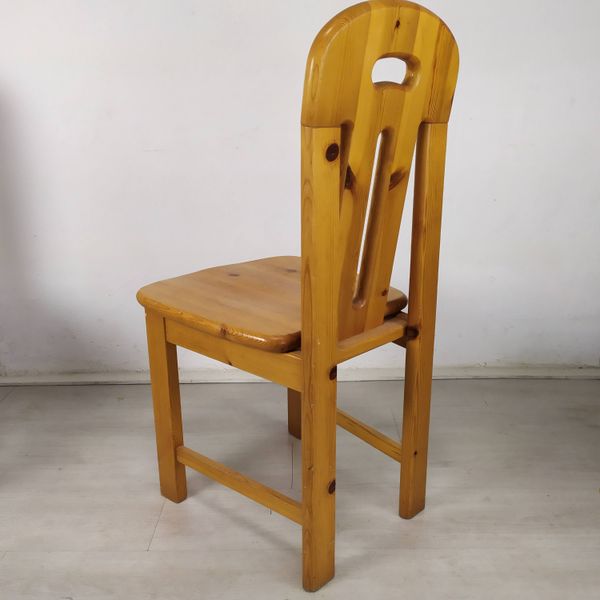 4 chaises pin vintage châlet montagne