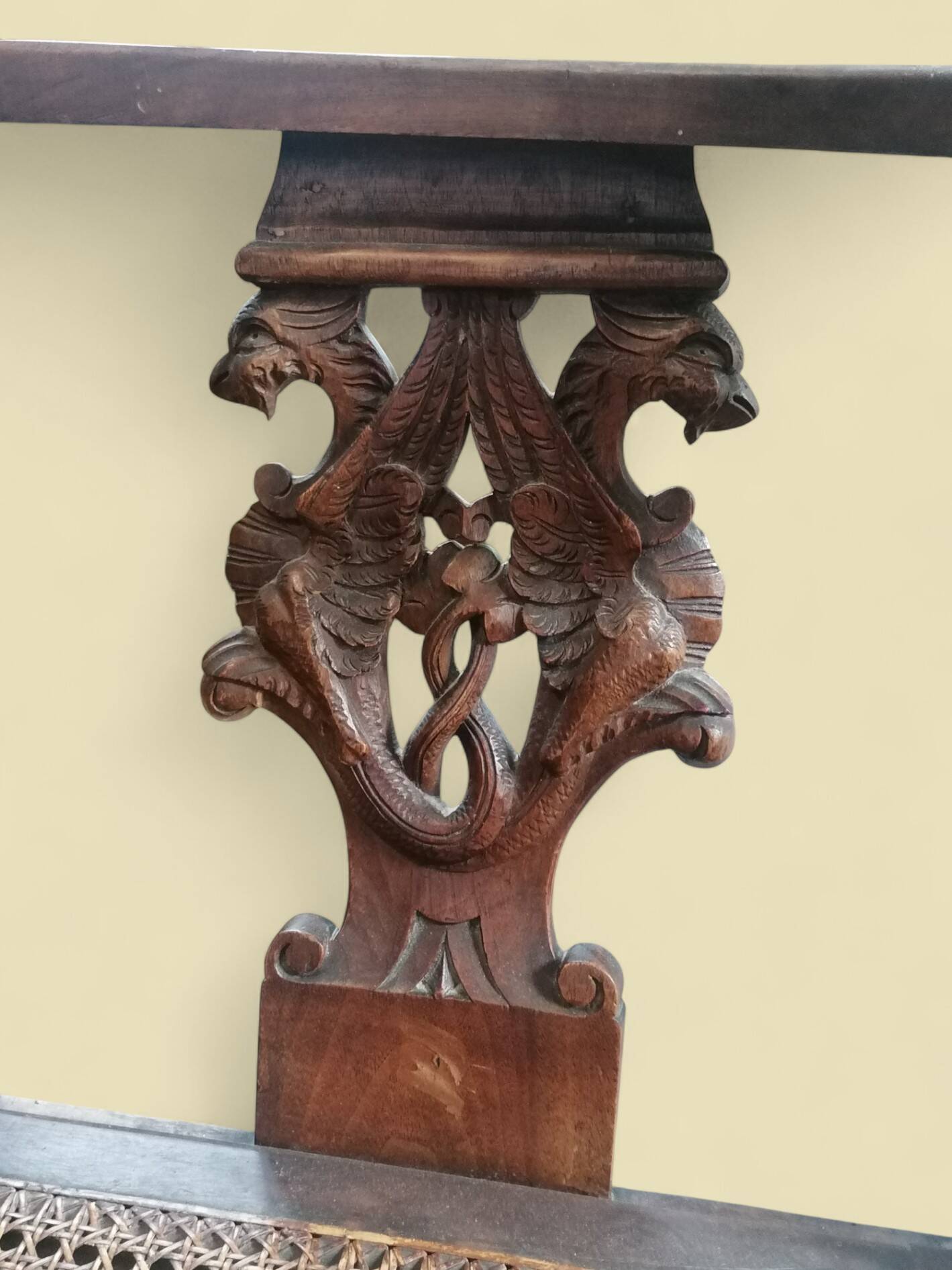 Carved wooden corner armchair - 19th century
