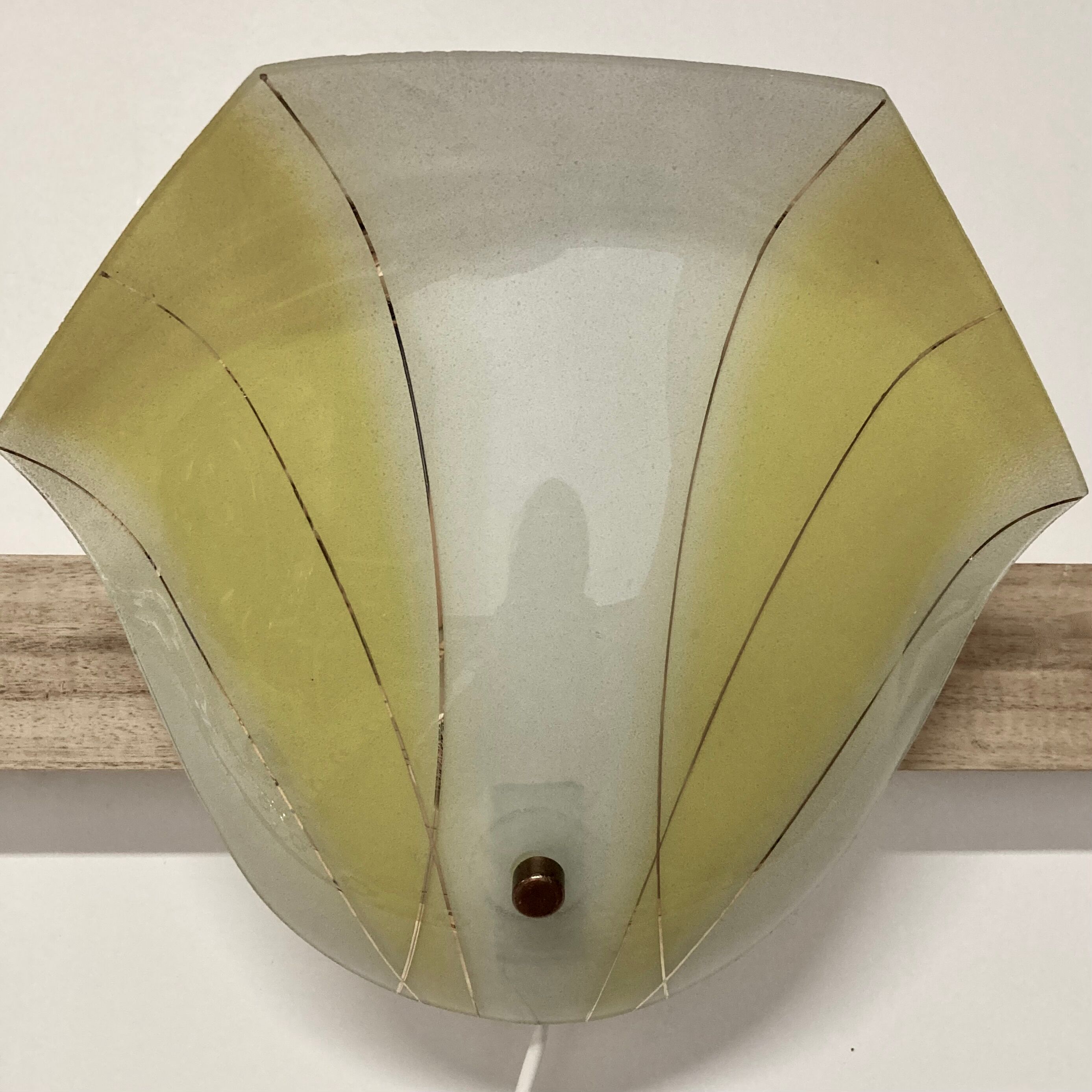 Pair of glass wall lamps Scandinavian design 1950.