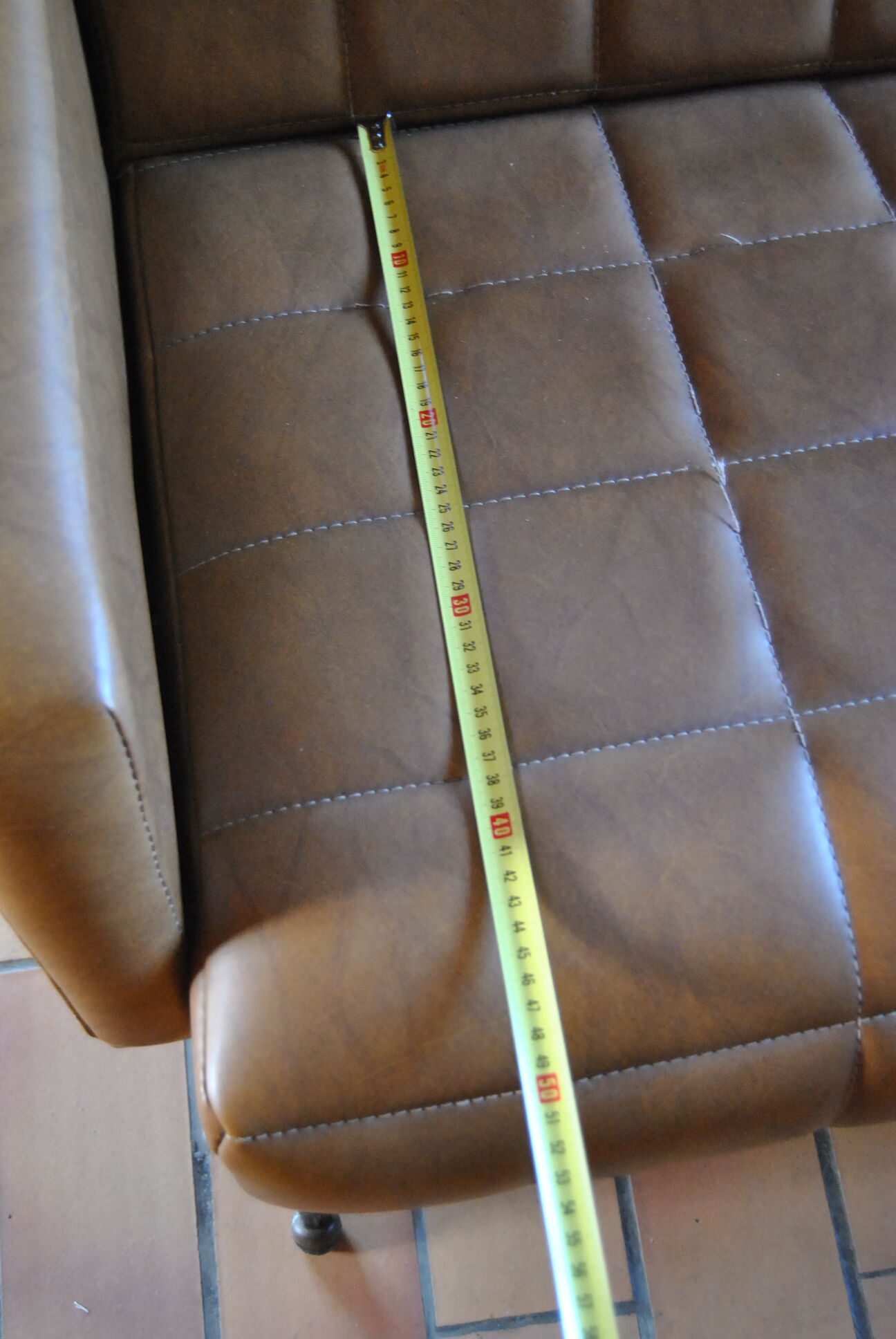 Sofa bench skai camel 50s