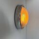 Modernist chrome and ribbed glass wall light, France 1970