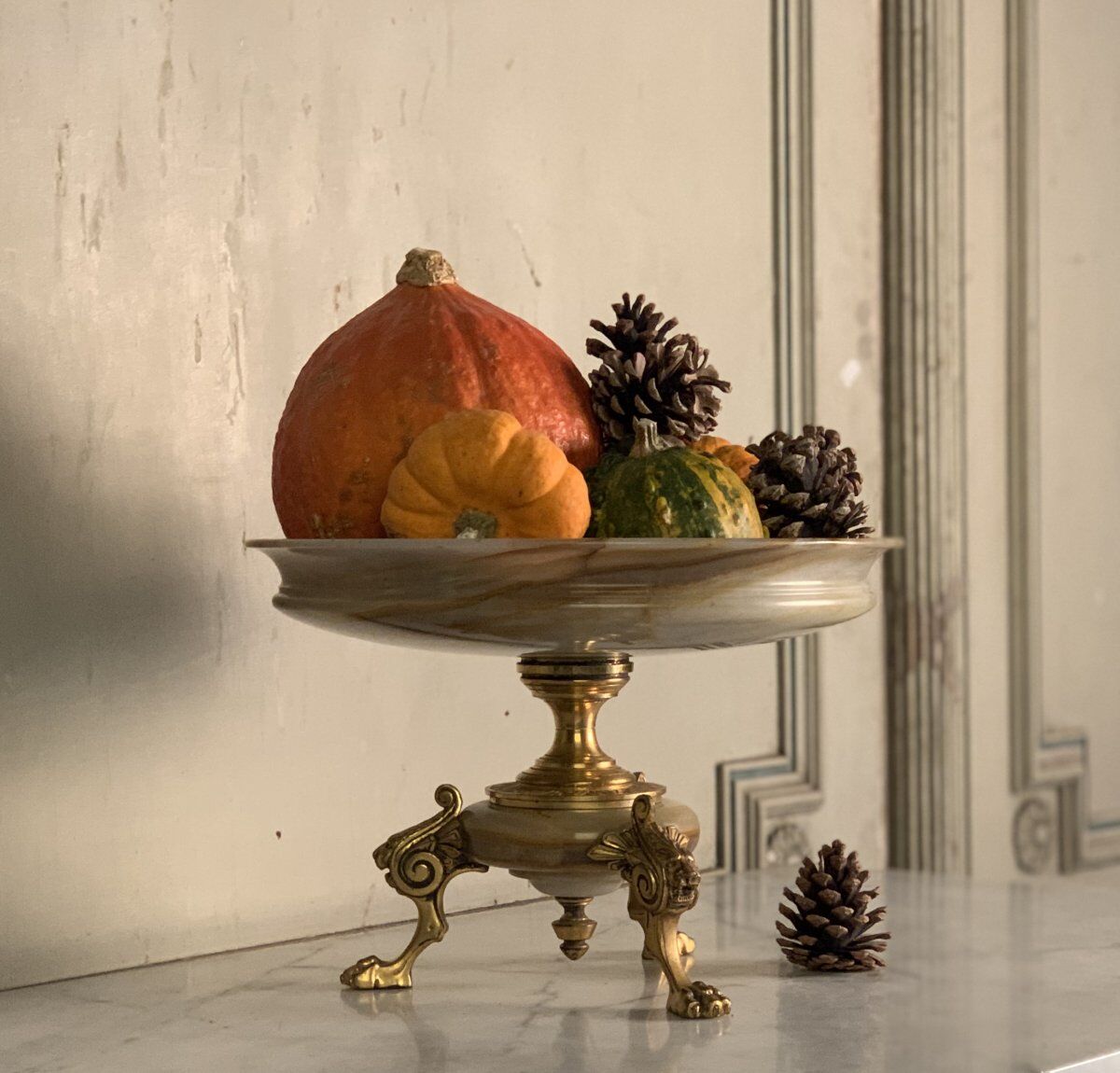 Coupe en onyx et bronze doré fin XIXème siècle