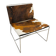 Chromed Fil armchair with fur seat by Pascal Mourgue for Ligne Roset, 1990s