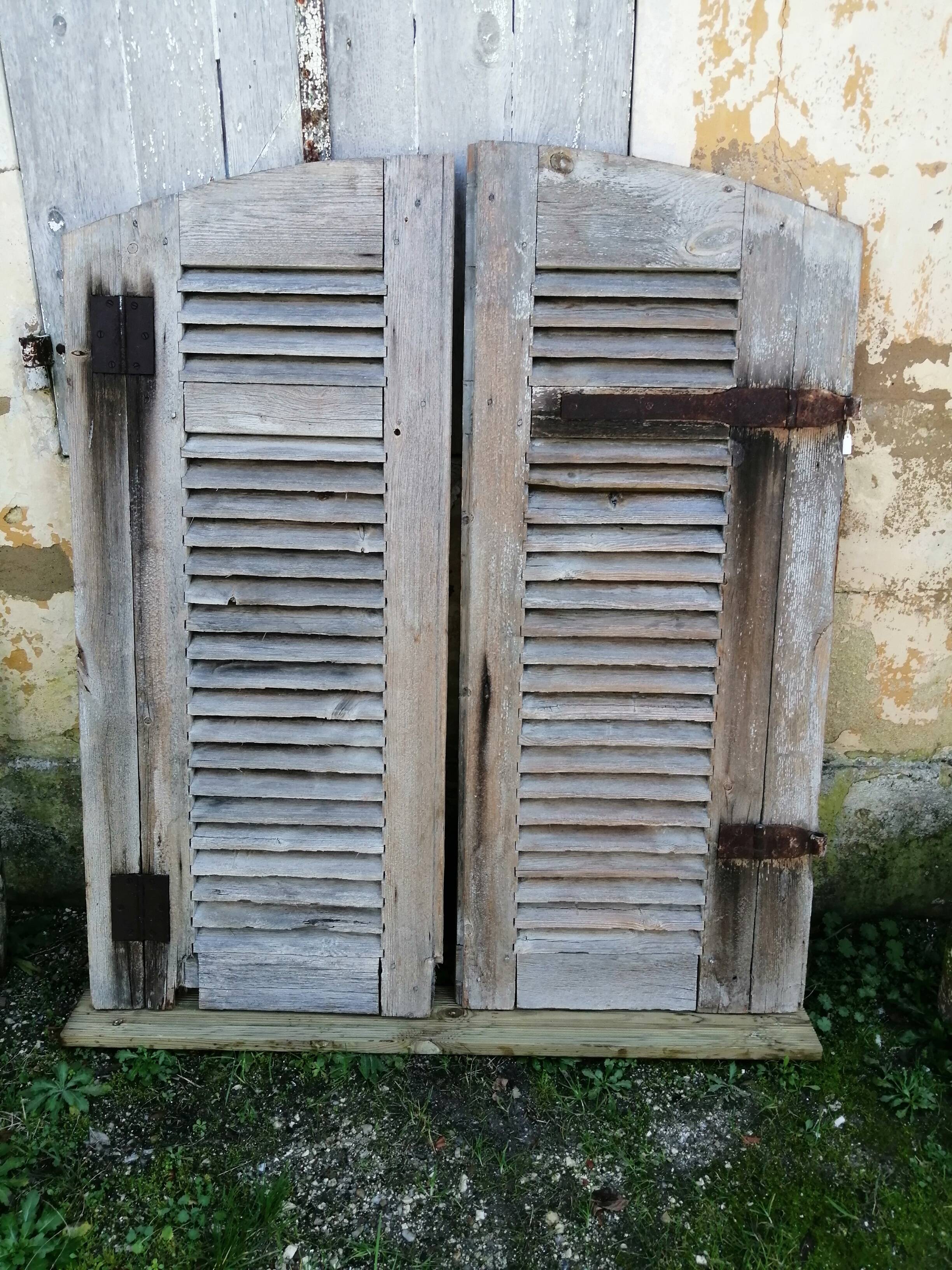Pair of old 19th century louvered shutters
