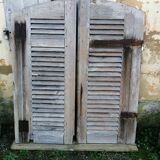 Pair of old 19th century louvered shutters