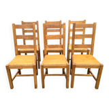 Set of 6 solid wood dining chairs