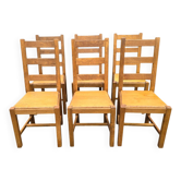 Set of 6 solid wood dining chairs