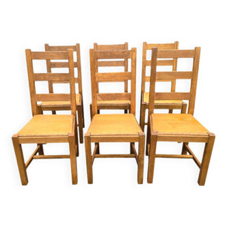 Ensemble de 6 chaises de salle à manger en bois massif
