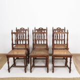 Chaises cannées, style Louis XIII
