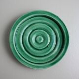 Set of 4 coasters in glass in green earthenware