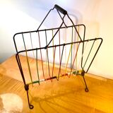 Multicolored vintage magazine racks