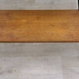 Vintage side coffee table in black lacquered metal and oak, 1950