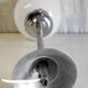 Suspension métal chromé et globe opaline blanc, années 50/60