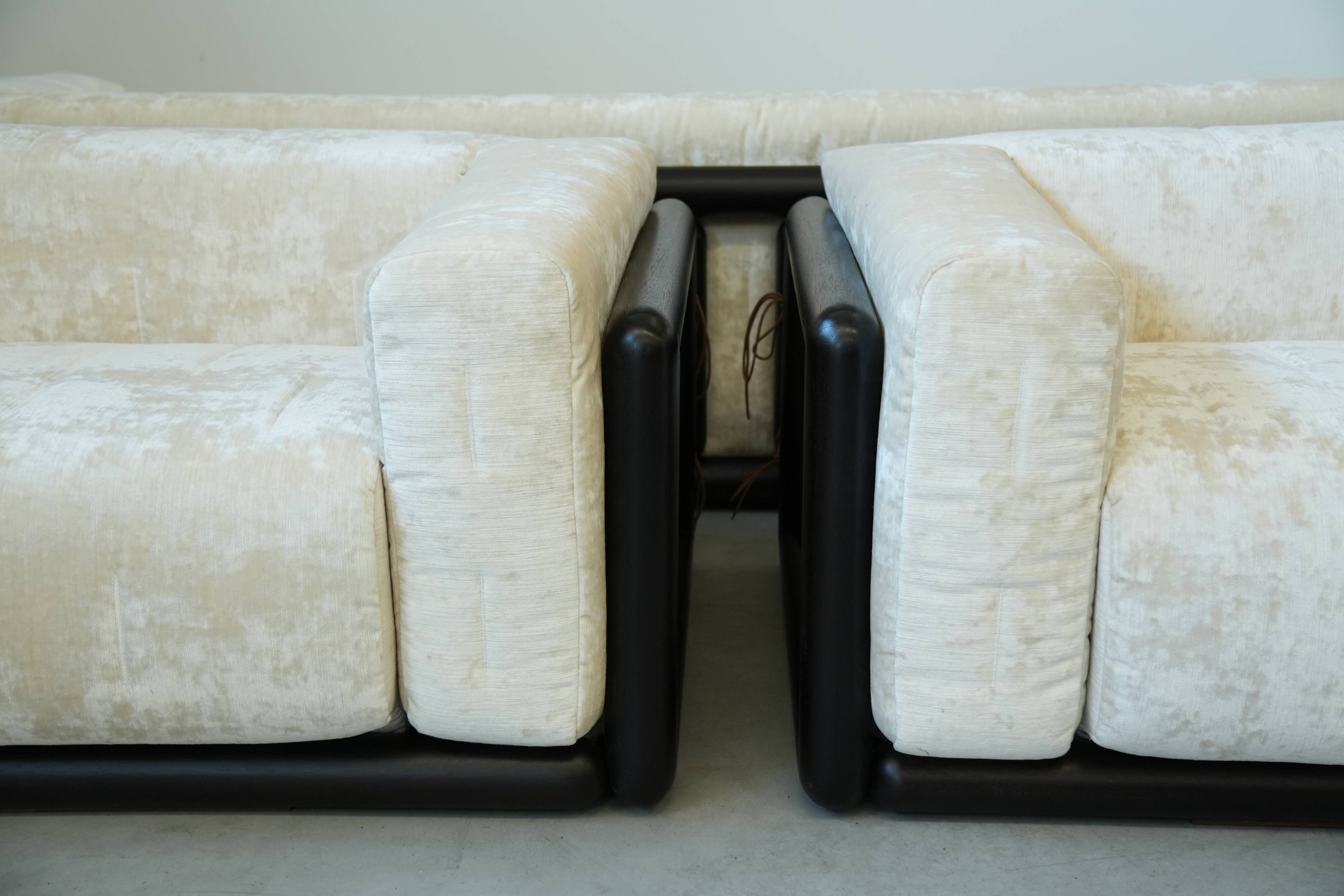 1973 “Cornaro” Sofa & Armchair Set by Carlo Scarpa for Simon