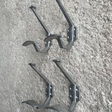 Set of 4 old metal coat hooks