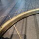 Tubular metal chair covered with gilding