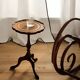 Table basse circulaire antique en bois de rotin, style Français traditionnel, table d’accent étroite