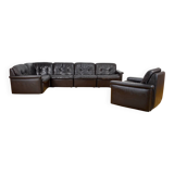 Modular vintage leather lounge from the 1970s/1980s