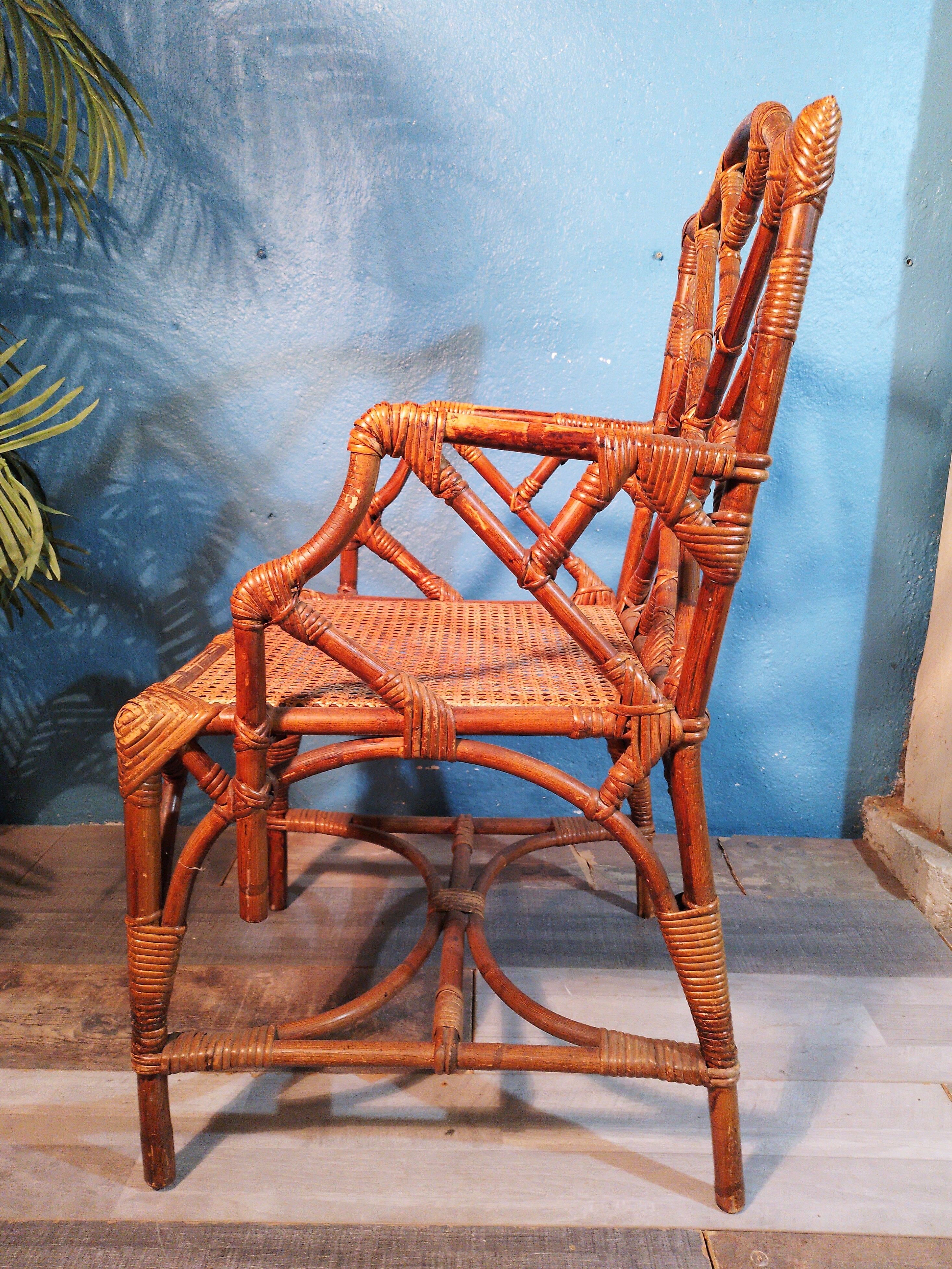 Bamboo armchair & canning 1900s