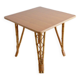 Vintage bamboo and rattan dining table 1960s