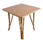 Vintage bamboo and rattan dining table 1960s