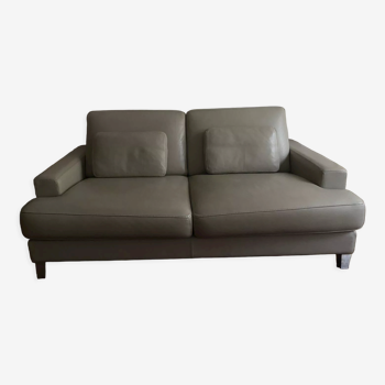 Duvivier Rialto sofa light taupe grey leather