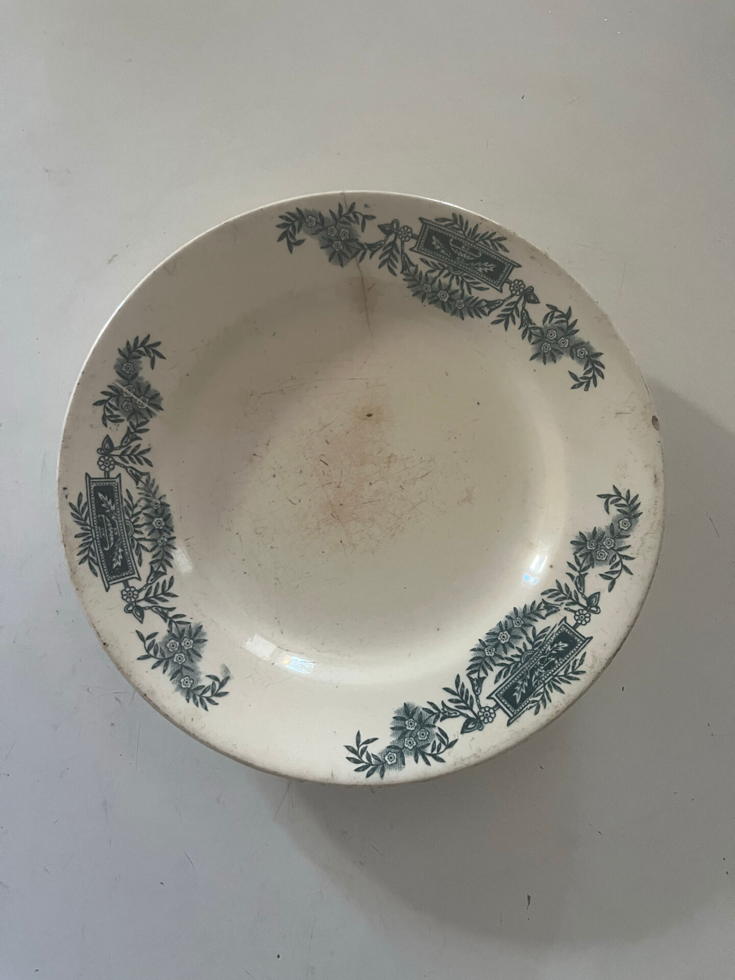 Set of 5 antique ironstone plates