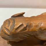 Wooden tiger sculpture