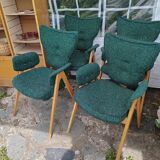 Set of 4 Roger Landault armchairs
