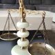 Old decorative Scales of Justice. Onyx, marble/brass. From the 50s. Dim 29 x 30 cm