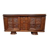 Charles Dudouyt style design: solid oak sideboard circa 1940