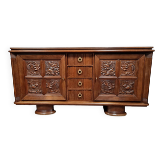 design style Charles Dudouyt: sideboard in solid oak circa 1940