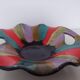Bowl, Vallauris centrepiece in multicoloured ceramic, signed.
