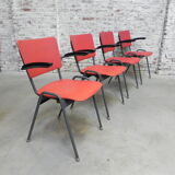 4 vintage dining table chairs with armrests