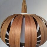 Scandinavian pendant light, wood veneer. 1960s