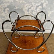 Chrome tubular 2-tiered side table, Art Deco / Bauhaus, Belgium, 1930s