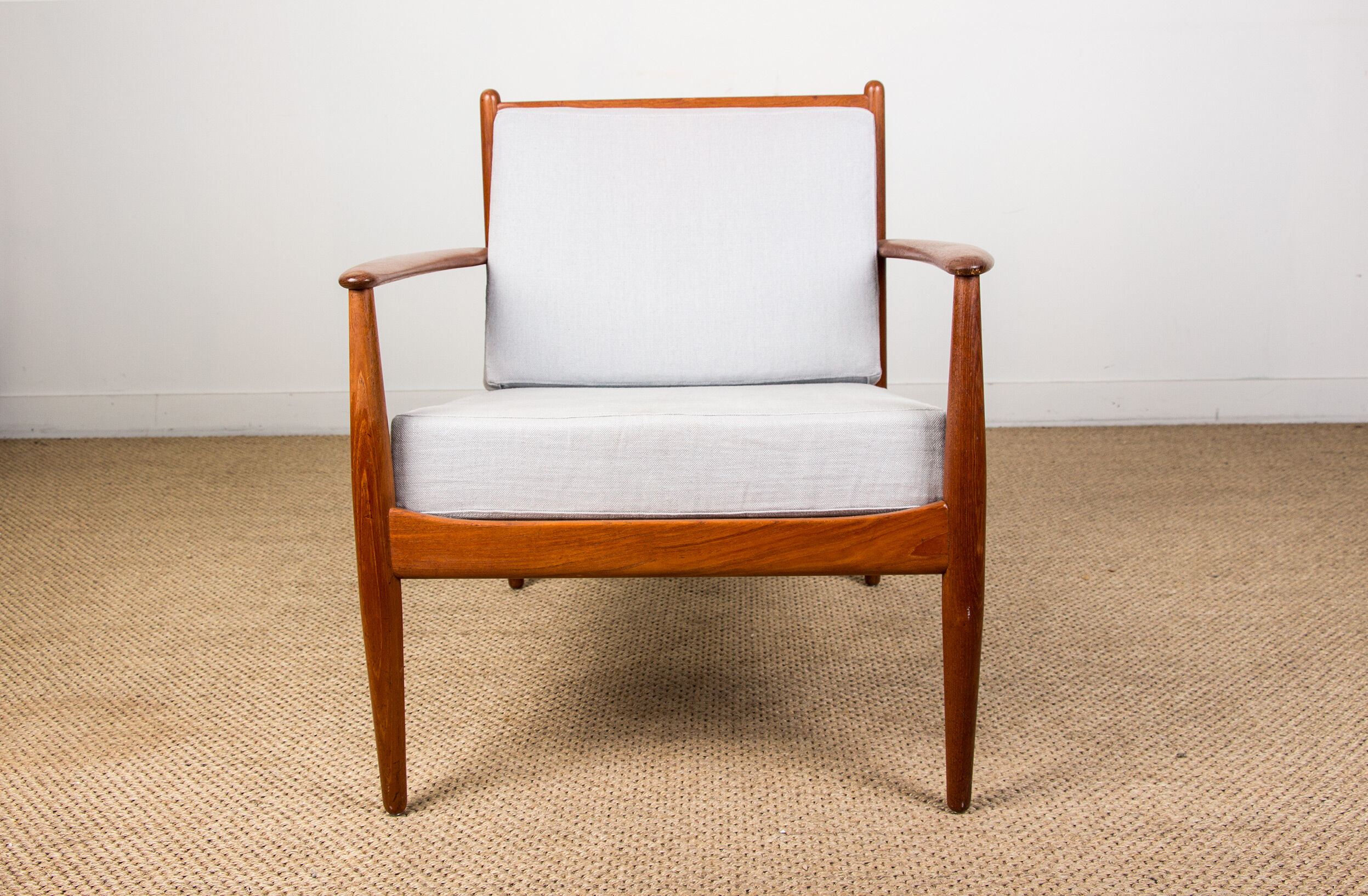 Pair of danish armchairs in teck by Grete Jalk for France, 1963