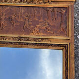 Golden trumeau mirror in Louis XVI style, 20th century.