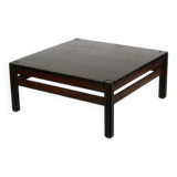 Table basse carrée en bois Saporiti Design italien années 60