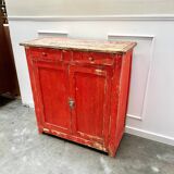 Buffet parisien patine rouge