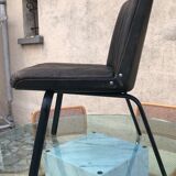 Fauteuil en cuir vert bronze 1950