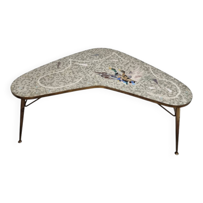 Table basse mosaïque vintage Berthold Müller, années 1960/70.