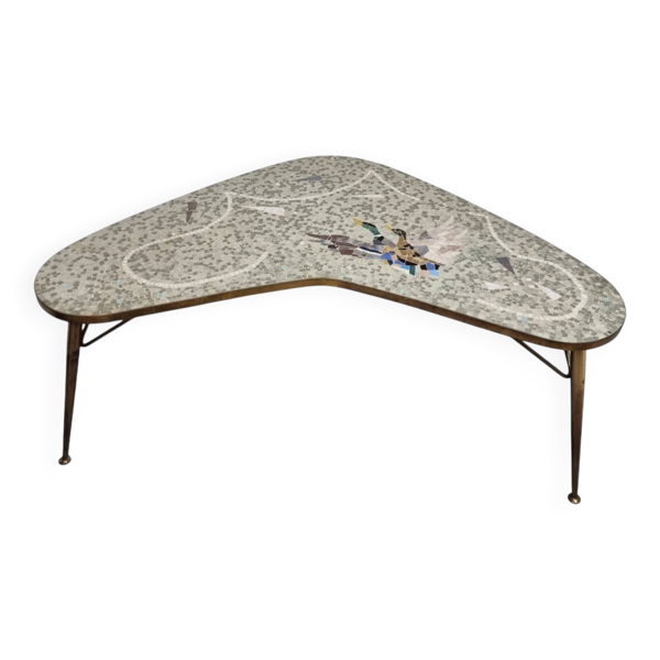 Table basse mosaïque vintage Berthold Müller, années 1960/70.