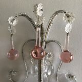 Pairs of Murano crystal wall lamps 1940