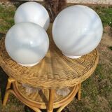 Art Deco globe in white opaline