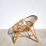 1960s rattan basket chair