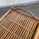 Vintage serving tray in bamboo and woven rattan boho / tropical 1970s