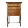 Commode 4 tiroirs en bois foncé