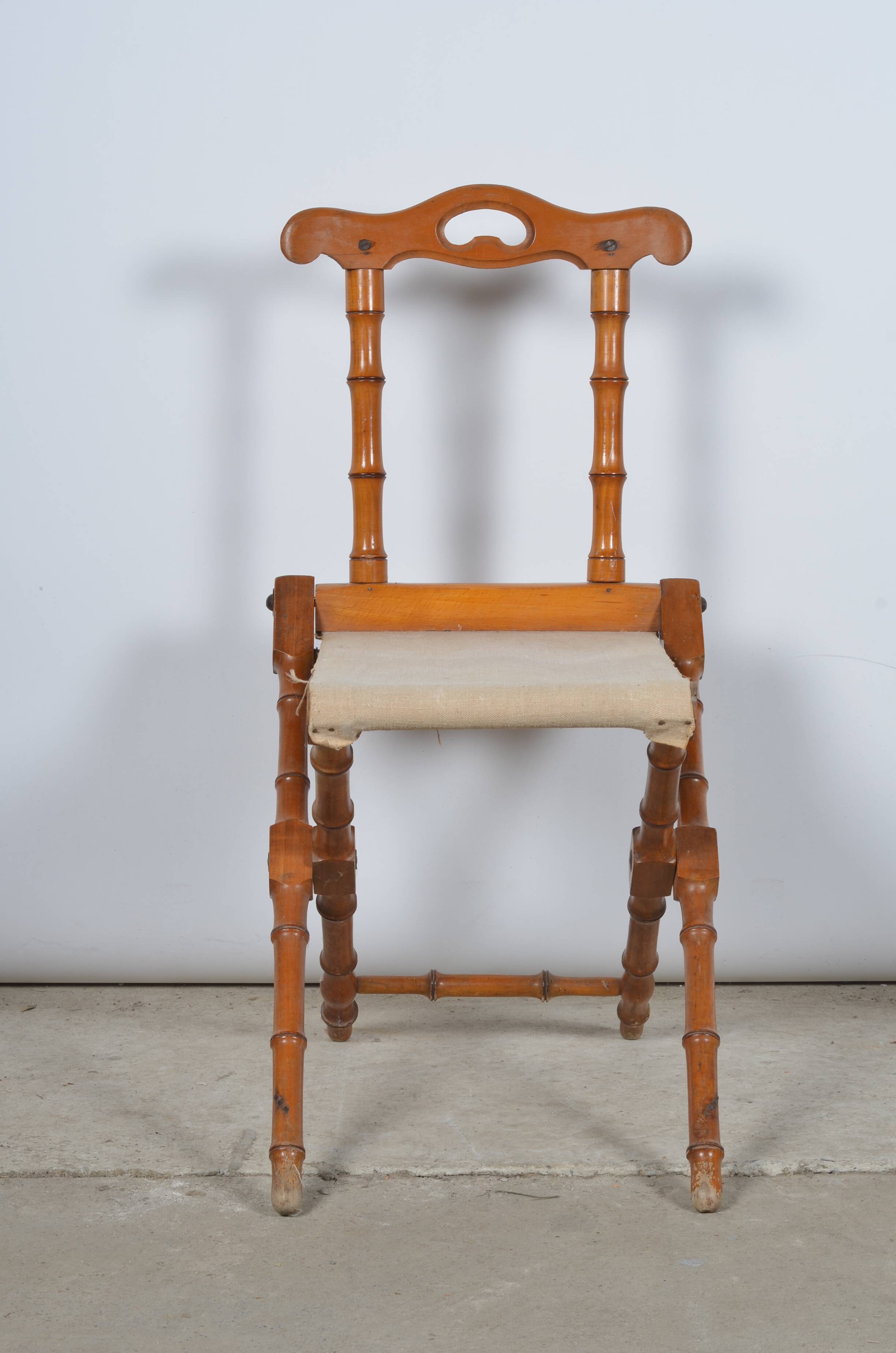 Folding wooden chair imitation bamboo